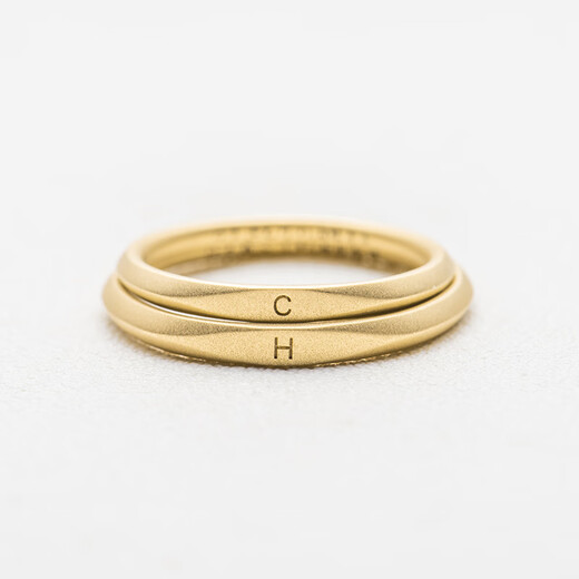 Mo Qianxue pairing ring supercustom wedding ring 18k gold wedding couple ring Your name Your last name 18K yellow Rice gold For other ring numbers, please contact customer service