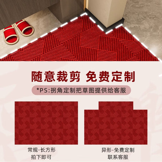 云皎进门地垫入户门垫高级感轻奢新款门2025红色垫子门口耐脏免洗门外 卡特-15618 120x160cm