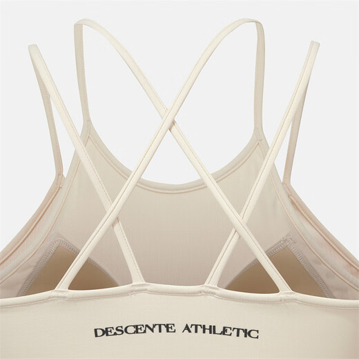 迪桑特（DESCENTE）25新款夏季吊带女款无袖背心轻便透气柔软舒适女士运动内衣带胸垫 奶油色 CREAM M /90
