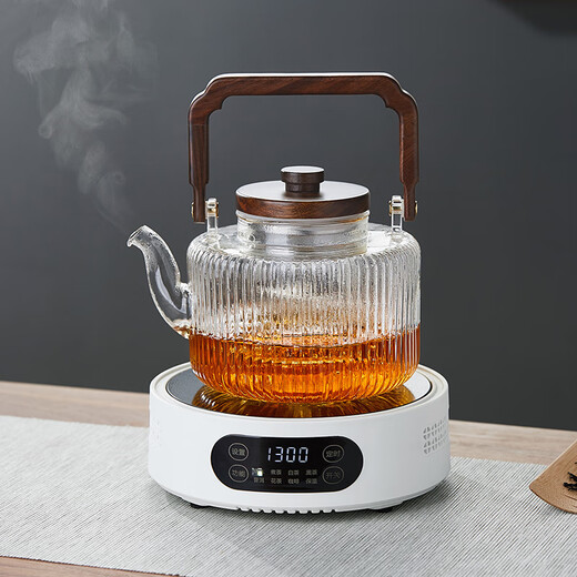 Mesni steaming integrated teapot glass tea brewing teapot steaming teapot lifting beam teapot Kung Fu tea set