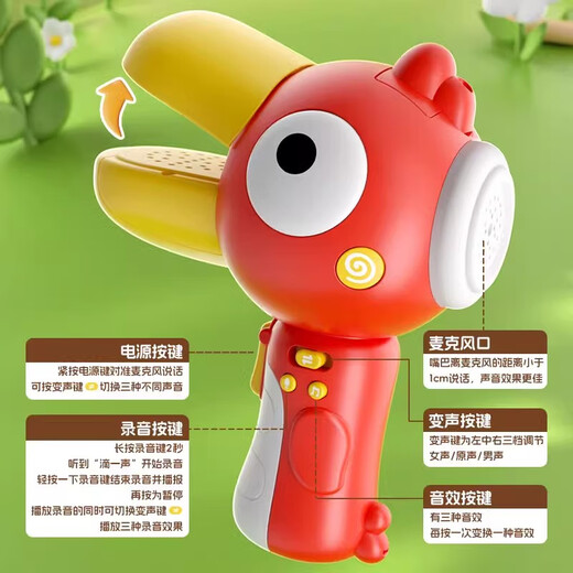 Snaen (Snaen) Instruments de musique pour enfants, changeur de voix Toucan, petit haut-parleur, haut-parleur record, jouets, cadeaux d'anniversaire pour enfants