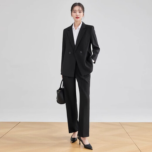 Troman black suit suit for women, loose casual temperament, professional wear, women's interview formal wear, business workwear suit jacket