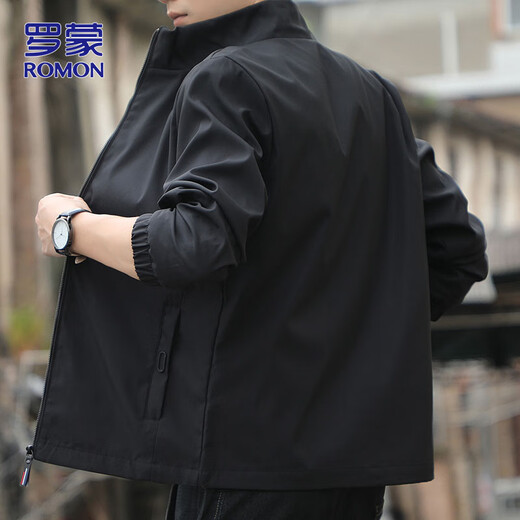 Veste Romon Men's Spring Business Veste de banlieue masculine Collier de support décontracté Vêtements pour hommes noir xl