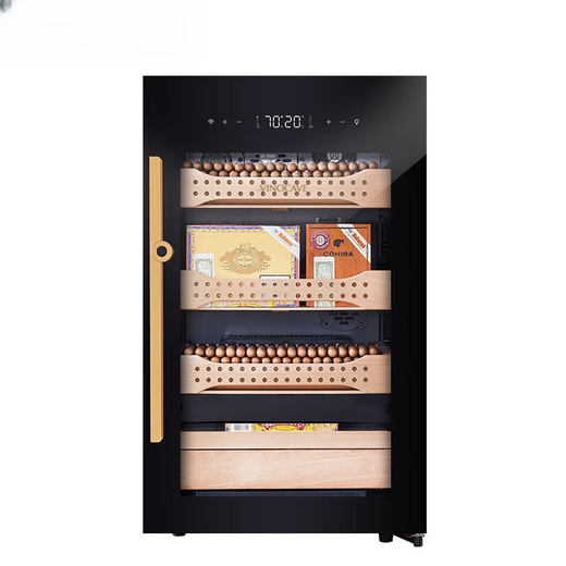 Shuangyou 120AH cigar cabinet constant temperature and humidity humidification cabinet eggplant cabinet mini cedar wood black