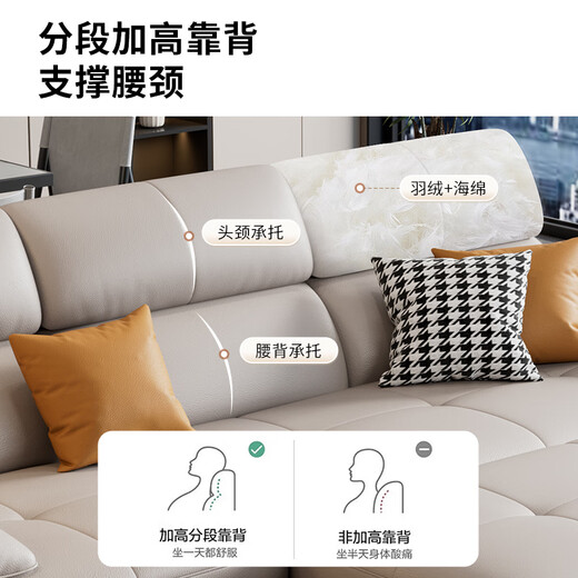 Jinguan leather sofa bed 100% top layer cowhide living room integrated dual-use electric function straight line zero against the wall 2025 new model 3.4 meters five-person seat [1 electric + drag bed + unit] + foot pedal Deluxe model [imported top layer cowhide + latex seat bag + pine frame]