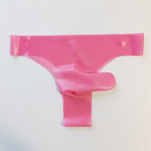 Rubber bullet separated seamless latex leather underwear JJ belt cover men's sexy mid-low waist sexy thong yellow 65-75 cm waist