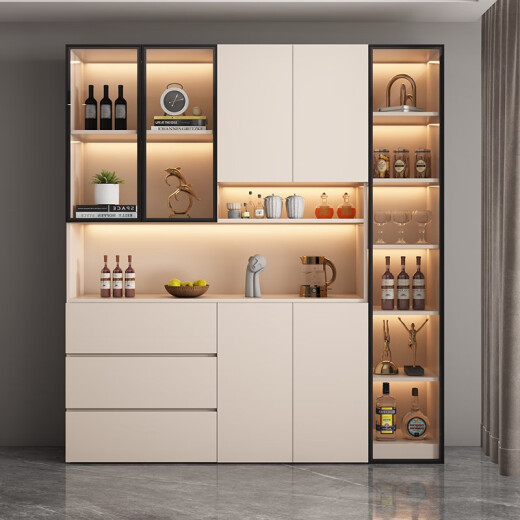 
Solid wood side cabinet high cabinet modern simple wall integrated dining storage cabinet living room wine cabinet entrance cabinet can be customized style 12240*40*220 solid wood ecological board