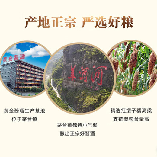 黄金贵州酱香型白酒53度茅台镇老酱酒坤沙纯粮固态发酵商务送礼500ml 黄金老酱酒6瓶