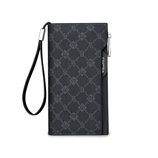 Williampolo Kaiser Paul Wallet Herren Langstil großer Kapazität Kupplung Fashion Business Herren Hände Vatertag Geschenke an Papa Black- [Counter Gift Box]