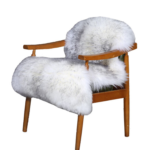 TLXT sofa cushion winter plush light luxury high-end pure wool sofa cushion winter thickened light luxury style leather modern simple white background gray pointed Australian sheepskin 15p (15565cm round at both ends)