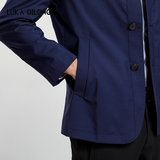 Lucadilong [100% laine importée d'Italie] Veste exécutive du printemps et d'automne masculin Soft and Skin Not-Friendly Jacket Royal Blue M (48)