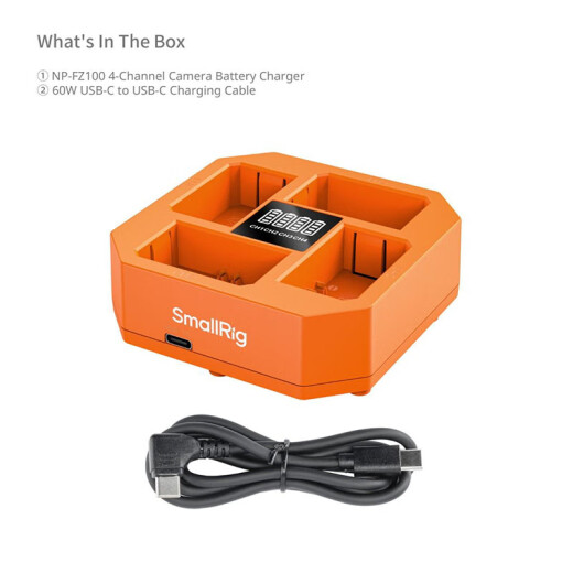 斯莫格（SmallRig）蓝闪电USB-C直充NP-FZ100/LP-E6NH/NP-W235适用于A7M4 A7C2 A7R5 ZV-E1 XT50 ZFC等相机电池配件 适用索尼】NP-FZ100