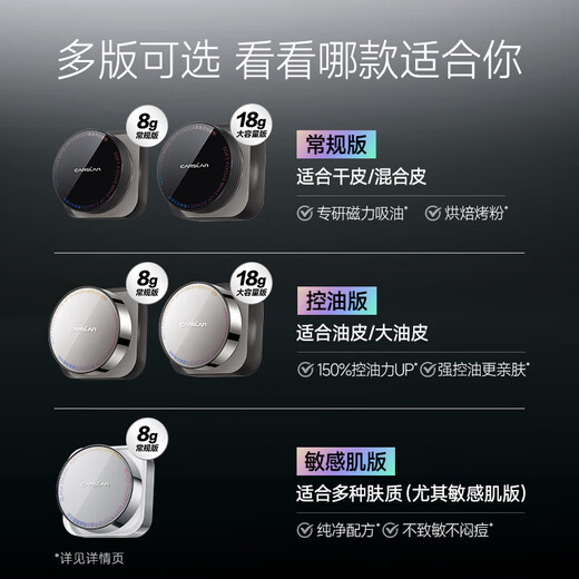 Carslan Black Magnetic Loose Powder Setting Powder Oil-Controlling Concealer Long-lasting Anti-sweat No-Removal (Transparent Color) 8g Birthday Gift for Women