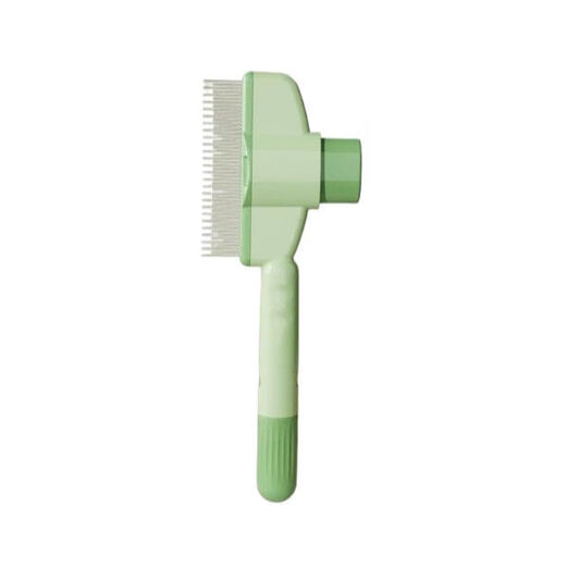 Cat and dog comb, knot-opening and floating hair artifact, pet self-cleaning comb, long hair massage, knotting and hair removal, thin green + (immersive combing) solves the problem of hair loss from the inside out