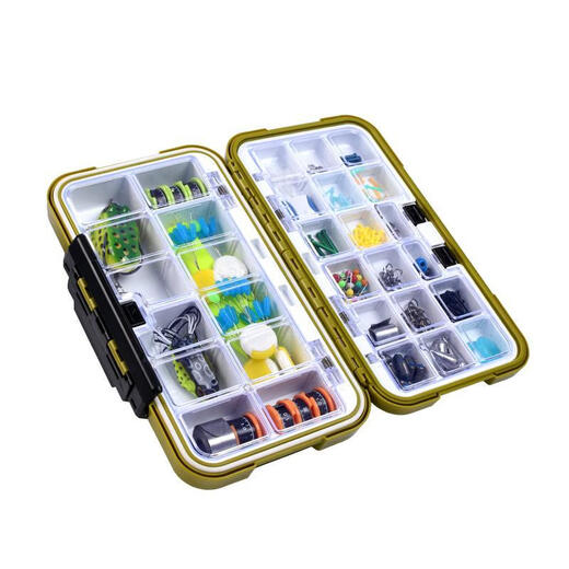 OEMG fishing accessories box multi-functional lure box fishing gear large storage box fish hook box double-layer box lure box large lure box green
