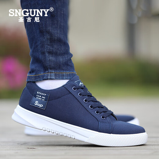 Snguny High-Light Luxury Luxury Zapatos casuales Zapatos para hombres Sobre suave Versión coreana Zapatos Sports Sports Shoes Men's Shoes Men 6636 Canvas Gray Standard Size 44 Men's Style