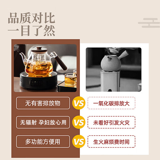 Yipot tea boiling teapot steaming integrated teapot tea boiler tea stove set household tea set with tea table boiling water electric ceramic stove