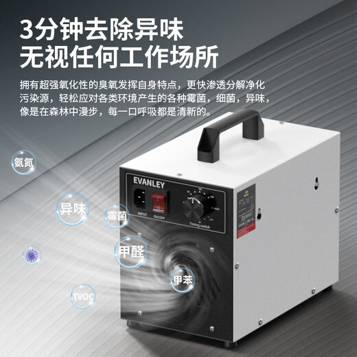 EVANLEY German ozone generator disinfection machine vehicle-mounted industrial household mite removal formaldehyde removal car farm deodorization sterilization machine air purifier upgrade 20g/h (300 square meters)
