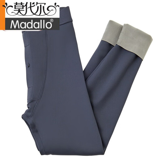Modal winter men's all-in-one velvet medium-thick thermal pants, smooth simple sharkskin Barbie pants, slim motorcycle pants, long johns, medium-thick gray, about 380 grams XL 170, recommended 120-135 Jin Jin equals 0.5 kg