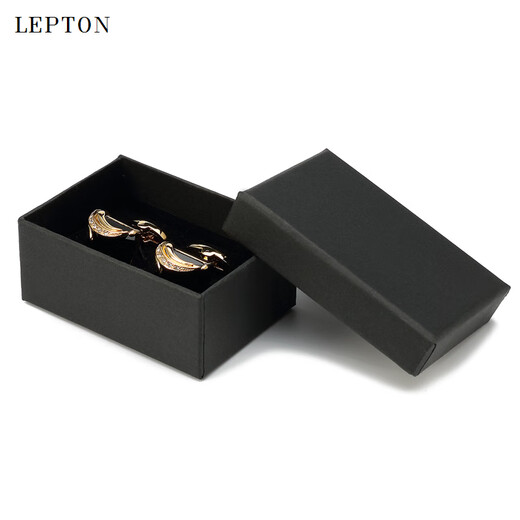 Kuiying neue kristallmanschettenknöpfe Männer modische Blatt Zirkon französische Manschettenknöpfe Business Shirt Manschettenknöpfe Geschenkbox Gold a