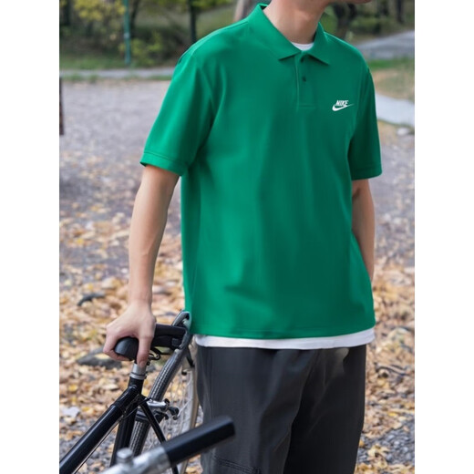 耐克（NIKE）春季新款POLO衫Nike耐克绿色短袖男正品翻领上衣棉运动T恤半袖 灰色FN3895-063 纯棉透气 S 推荐100-120斤