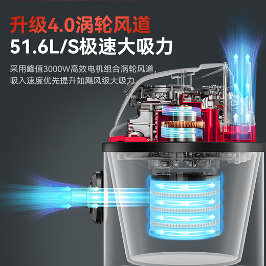 Yangzi industrial vacuum cleaner peak 3500W dry and wet blowing three-purpose vacuum cleaner land reclamation decoration cleaning carpet vacuum cleaner 40L large capacity warehouse hotel vacuum cleaner CX-3000B