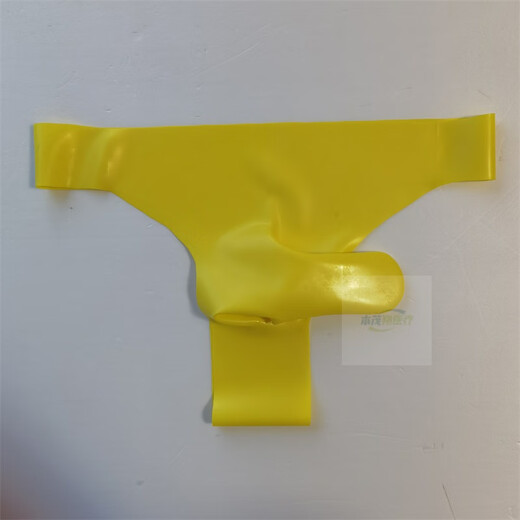 Universal rubber bullet separated seamless latex leather underwear JJ belt cover men's sexy mid-low waist sexy thong yellow 65-75 cm waist