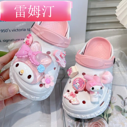 Remtin Children's Sandals 2025 Nouveau style Girls Piscine Usure à l'extérieur pour la baignade d'été, les chaussures de trou de plage des filles antidérapantes, modèle principal modèle 30 chaussures à l'intérieur de la longueur 19cm