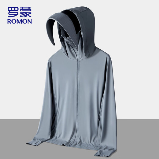 ROMON Ice Silk Sun Protection Clothing Men's Summer UPF50+ Anti-UV Sun Protection Clothing Men's Thin Fishing Jacket Jade White L