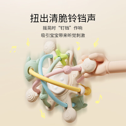 British Manhattan hand ball baby silicone teether molar stick baby chew toy anti-eating hand bite artifact silicone comfort teether dust-proof and non-stick hair