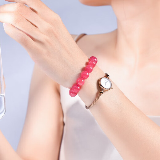 Eternal symbol light luxury brand collection-grade natural crystal bracelet rhodochrosite Argentinian ice rhodolite bracelet for women gift stone of love rhodolite-6mm