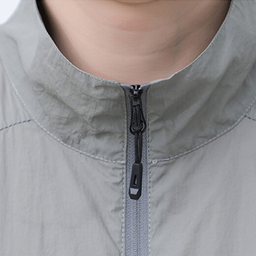 
Woodpecker (TUCANO) sun protection clothes for men in summer ice-sensing breathable sports quick-drying stand collar jacket sun protection skin clothes for men light gray XL