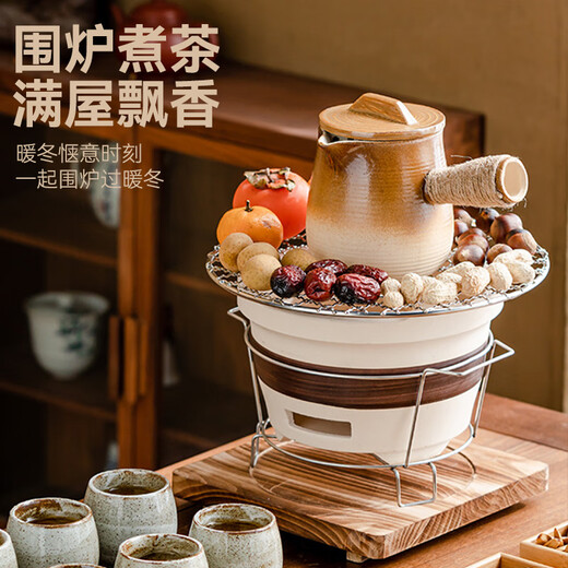 Tokyo-made stove-cooked tea roasted milk can tea teapot home indoor milk tea ceramic teapot crescent stone pottery side handle teapot