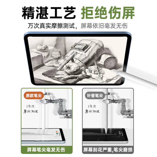 吼猴Apple Pencil Pro笔尖苹果一二代替换笔尖iPad电容笔静音笔尖 绝妙搭配 - 六只装 (1/2代/pro通用)
