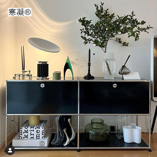 定制中古USM模块组合餐边柜不锈钢电视柜现代简约ins收纳柜家用置 白色120*35*87