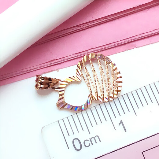 Mrs. Yage Jewelry 585 Purple Gold Colorful Brushed Gourd Pendant Fashionable and Versatile 14K Rose Gold Necklace Single Pendant