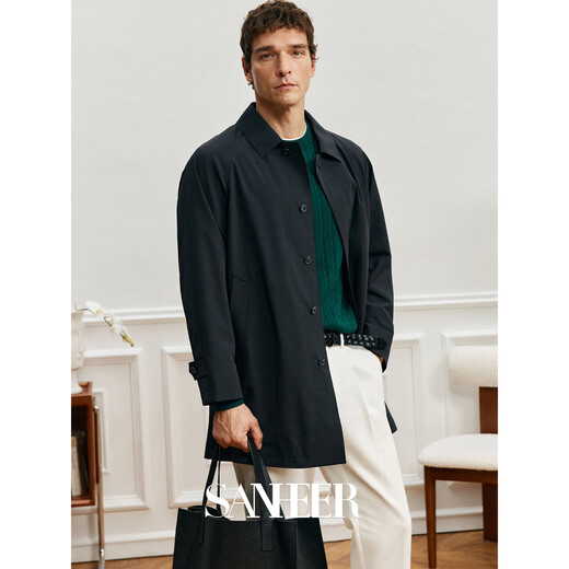 SANHEER British commuter windproof, waterproof and anti-wrinkle fabric spring high-end raglan sleeve windbreaker jacket DAF213 Khaki M /48