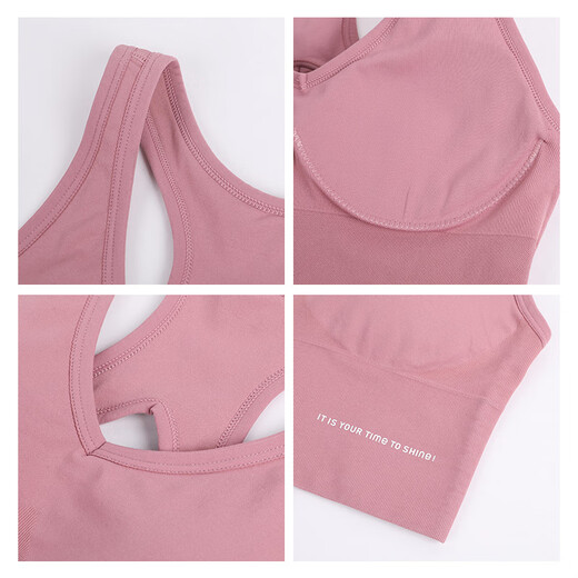 ANNERUN wide shoulder strap sports bra women's anti-sagging all-in-one running Pilates yoga vest beautiful back fitness bra blue M