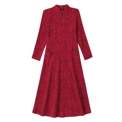Die festlichen Kleider, die von Kaafuuyaa-Tochter engagierter Sohn verheiratetes Mutter, Winterkleid, alte Schwiegermutter, Temperamentflagge 9197 Black plus Samt 5xL, empfohlen, 150-165 Jin [Jin entspricht 0,5 kg]