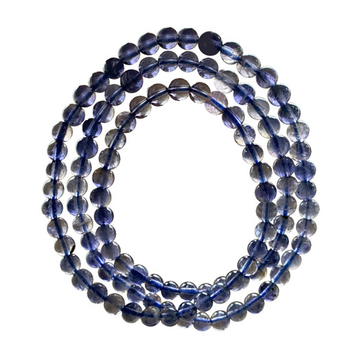 Yiyi natural ice cordierite three-circle Buddha bead bracelet blue crystal tanzanite lapis lazuli blue crystal bracelet as a gift (T23) about 5.3mm