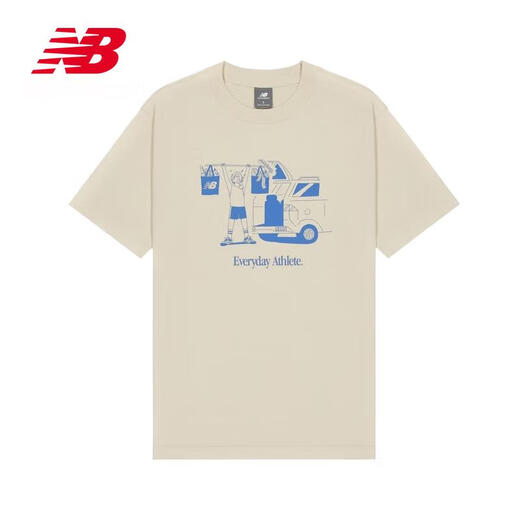 New Balance de 25 años Top Versátiles Versátiles Casuales simples cómodos Camiseta de manga corta MT51851 TWF L