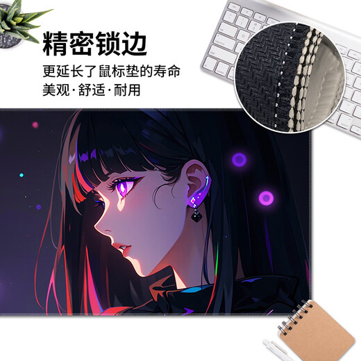 Gato de tres colores Beautiful Girl Mouse Pad, almohadilla de escritorio de computadora súper grande de la computadora 2D, el escritorio especial de los deportes electrónicos más 13803 Daze 60 cm x 30 cm x 2 mm