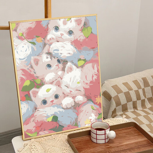 Yu Senyis niedliche Katzen-Katze Digitalölmalerei DIY DIY FILLGEFAHREN FÄNDERUNG VORBELAGE