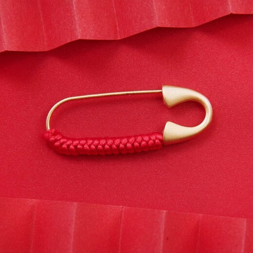 SMVP Sand Gold Pin Red Rope Baby Baby Pregnant Women Wear DIY Accessories Pressure Buckle Pendant Anti-frightening Brooch Brooch Braided Rope + Protective Hat 3 Pack