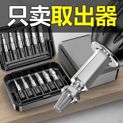 White steel blade broken head screw extractor universal short head screw tool thread remover anti-sliding thread removal 2025 new style Loss Impulse Germany丨Titanium-coated high-speed steel five-piece set