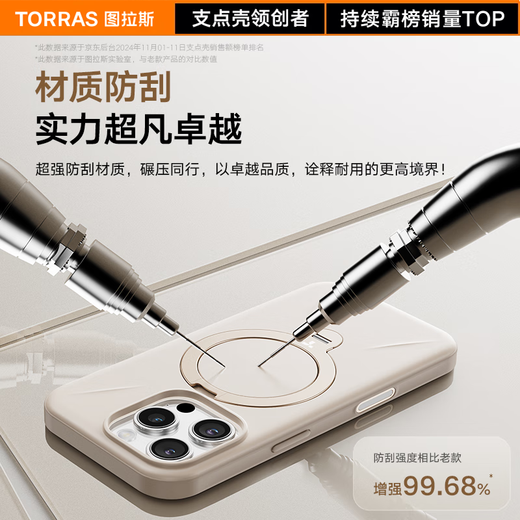 图拉斯支点壳QPro【高端时尚丨相机按键全包】 适用苹果17promax手机壳iphone16pro磁吸支架15防摔磨砂款 【玉霜白】相机按键全包 【iPhone16ProMax】