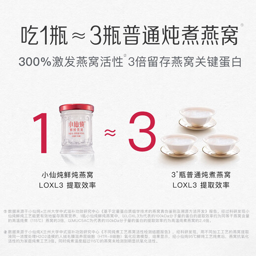 Estofado Xiaoxian [EXCLUSIVO EN VIVO] Nido de pájaros guisados frescos, 43g, 43g, productos nutricionales nutritivos para mujeres y ancianos embarazadas, nido de pájaros instantáneos, set mensual 43g*28 botellas - sin azúcar - 7 botellas por semana