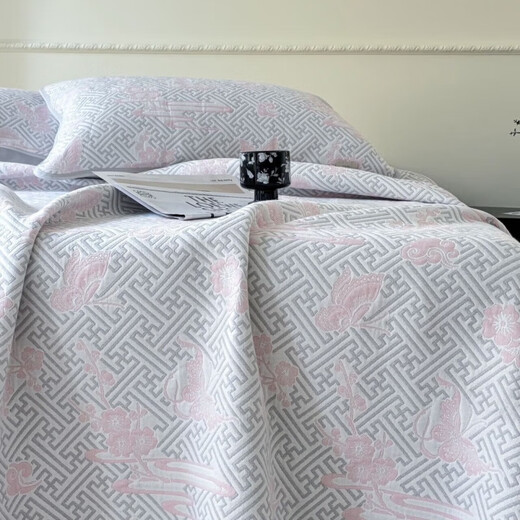 Yazan baby soft mat gauze soft mat 25 years new summer sheets combed cotton thickened sweat-absorbent breathable mattress mattress 25 years new - combed cotton Butterfly Valley pink (suitable for 1.8 meters bed) single piece 220*240cm