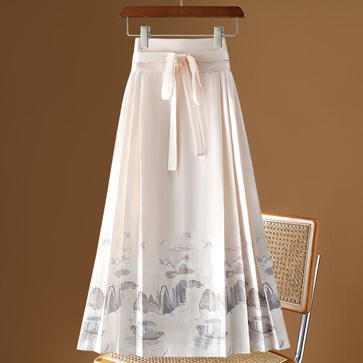 
New Chinese style modified horse face skirt autumn and winter 2025 new adult Hanfu daily wearable half-body long skirt for women 9893 black S