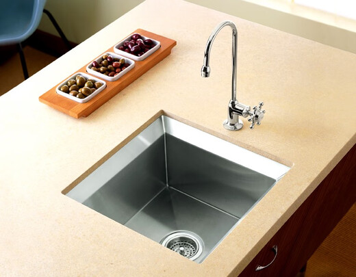KOHLER K-3883T-FP-NA PORRIS Petite taille en acier inoxydable Petit évier à comptoir Basin de cuisine -F-Na Fil brossé